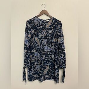 H&M Paisley Long Sleeve Knee Length Dress Size 6